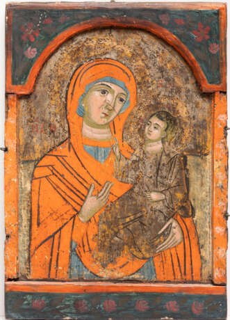 THE CENTRAL PANEL OF A TRIPTYCH SHOWING THE HODIGITRIA MOTHER OF GOD - фото 1