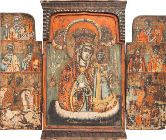 A TRIPTYCH SHOWING THE MOTHER OF GOD 'THE UNFADING ROSE' AND SELECTED SAINTS - Foto 1