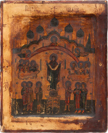AN ICON SHOWING THE PROTECTING VEIL OF THE MOTHER OF GOD (POKROV) - Foto 1