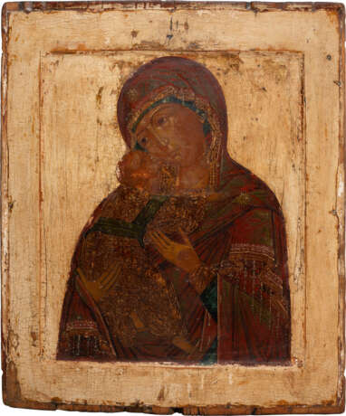 AN ICON SHOWING THE VLADIMIRSKAYA MOTHER OF GOD - photo 1