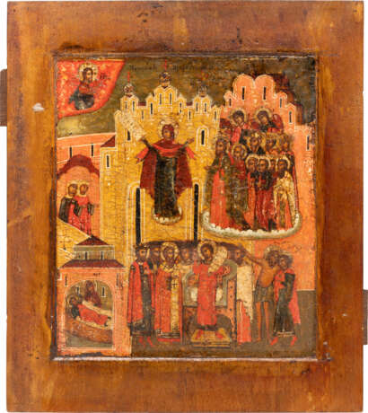 A FINE ICON SHOWING THE PROTECTING VEIL OF THE MOTHER OF GOD WITH BASMA - photo 2
