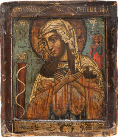 AN ICON SHOWING THE WEEPING MOTHER OF GOD AND THE INSTRUMENTS OF THE PASSION - фото 1