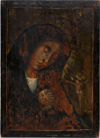 A DATED ICON SHOWING THE AKTHYRSKAYA MOTHER OF GOD - photo 1