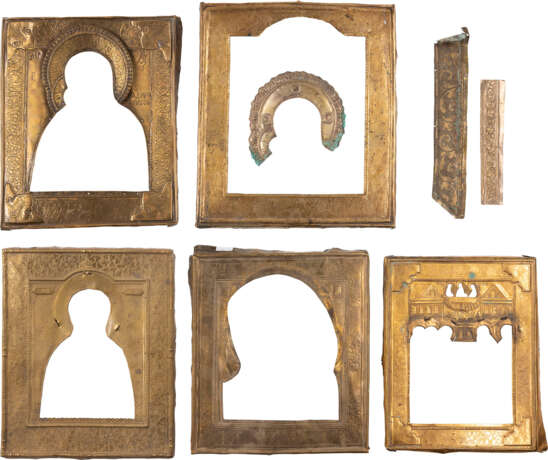 FOUR RIZAS SHOWING IMAGES OF THE MOTHER OF GOD, A BASMA, A HALO AND TWO FRAGMENTS - photo 1