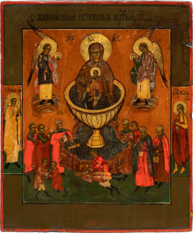 A SMALL ICON SHOWING THE MOTHER OF GOD 'THE LIVE-GIVING SOURCE' - фото 1