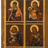 A QUADRI-PARTITE ICON SHOWING IMAGES OF THE MOTHER OF GOD - фото 1