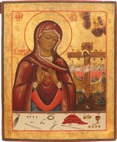 A LARGE ICON SHOWING THE AKTHYRSKAYA MOTHER OF GOD - фото 1