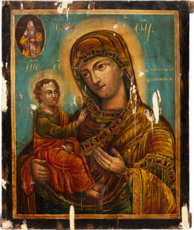 AN ICON SHOWING THE MOTHER OF GOD OF JERUSALEM WITH OKLAD - photo 2
