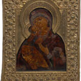 AN ICON SHOWING THE VLADIMIRSKAYA MOTHER OF GOD WITH RIZA - фото 1