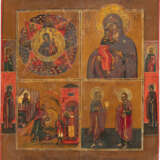 A QUADRI-PARTITE ICON SHOWING IMAGES OF THE MOTHER OF GOD AND SELECTED SAINTS - photo 1