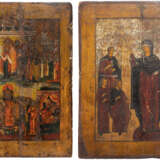 TWO ICONS SHOWING THE POKROV AND THE MOTHER OF GOD 'JOY TO ALL WHO GRIEVE' - Foto 1