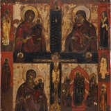 A LARGE QUADRI-PARTITE ICON SHOWING IMAGES OF THE MOTHER OF GOD - photo 1