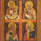 A QUADRI-PARTITE ICON SHOWING FOUR IMAGES OF THE MOTHER OF GOD - Foto 1