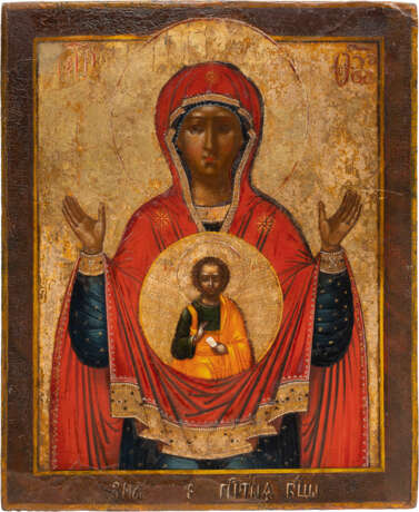 AN ICON SHOWING THE MOTHER OF GOD OF THE SIGN - фото 1