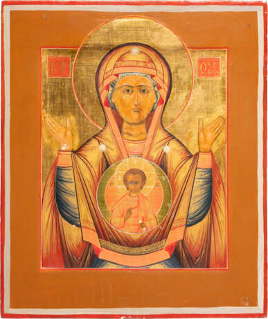 AN ICON SHOWING THE MOTHER OF GOD OF THE SIGN - photo 1