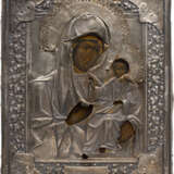 AN ICON SHOWING THE IVERSKAYA MOTHER OF GOD WITH A SILVER OKLAD - фото 1