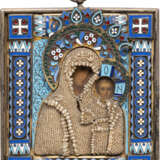 A SMALL SILVER-GILT AND CLOISONNÉ ENAMEL ICON OF THE MOTHER OF GOD OF KAZAN - photo 1