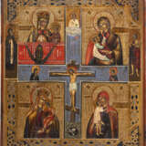 A QUADRI-PARTITE ICON SHOWING IMAGES OF THE MOTHER OF GOD - фото 1