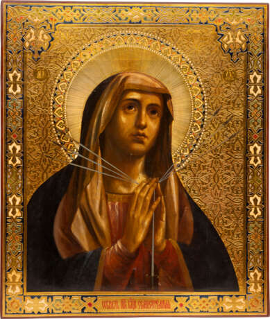 A LARGE ICON SHOWING THE MOTHER OF GOD 'OF THE SEVEN SORROWS' - Foto 1