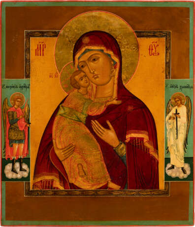 A SMALL ICON SHOWING THE VLADIMIRSKAYA MOTHER OF GOD - Foto 1