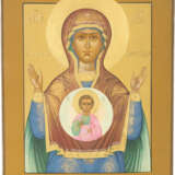 AN ICON SHOWING THE MOTHER OF GOD OF THE SIGN - фото 1