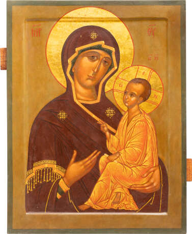 TWO LARGE ICONS SHOWING THE KURSKAYA MOTHER OF GOD AND THE MOTHER OF GOD OF TIKHVIN - photo 2
