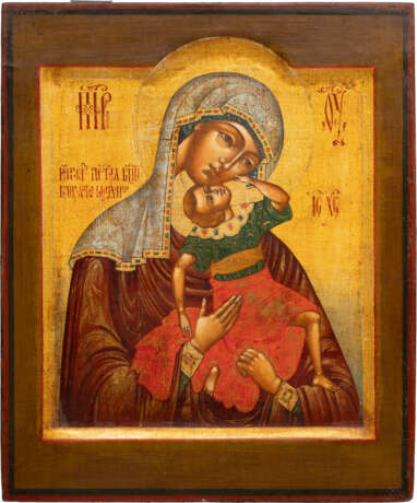 AN ICON SHOWING THE MOTHER OF GOD WITH THE PLAYFUL CHILD - Foto 1