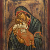 A LARGE ICON SHOWING THE MOTHER OF GOD 'GLYKOPHILOUSA' - photo 1