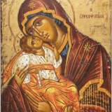 A LARGE ICON SHOWING THE SWEET-KISSING MOTHER OF GOD (GLYKOPHILOUSA) - photo 1
