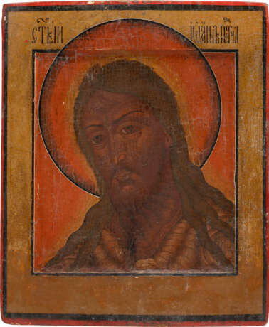 A FINE ICON SHOWING ST. JOHN THE FORERUNNER FROM A DEISIS - Foto 1