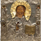 AN ICON SHOWING CHRIST PANTOKRATOR WITH OKLAD - Foto 1