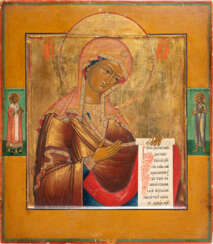 A FINE ICON SHOWING THE MOTHER OF GOD FROM A DEISIS