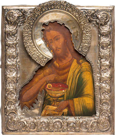 AN ICON SHOWING ST. JOHN THE FORERUNNER WITH RIZA - фото 1