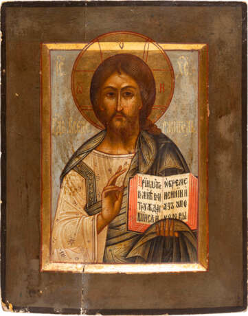 FROM THE POSSESION OF IVAN STROLEV: A SMALL ICON SHOWING CHRIST PANTOKRATOR - фото 1