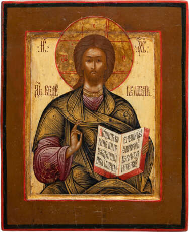 A SMALL ICON SHOWING CHRIST PANTOKRATOR - photo 1