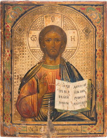 A SMALL ICON SHOWING CHRIST PANTOKRATOR - фото 1
