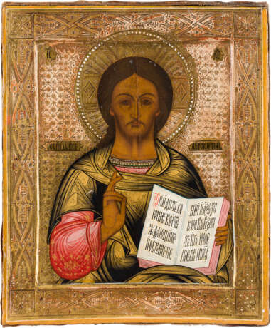 A SMALL ICON SHOWING CHRIST PANTOKRATOR - photo 1
