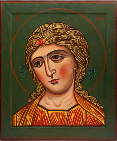 A LARGE ICON SHOWING THE HEAD OF THE ARCHANGEL GABRIEL - фото 1
