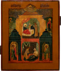 AN ICON SHOWING THE NATIVITY OF THE MOTHER OF GOD