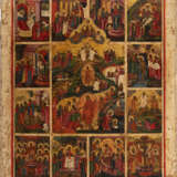 A LARGE ICON OF THE TWELVE MAJOR FEASTS OF THE ORTHODOX CHURCH - Foto 1