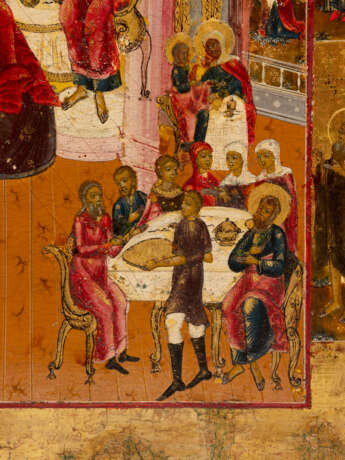 A RARE ICON SHOWING THE NATIVITY OF THE MOTHER OF GOD WITH BANQUET - фото 2