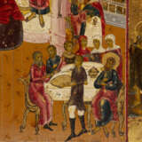 A RARE ICON SHOWING THE NATIVITY OF THE MOTHER OF GOD WITH BANQUET - photo 2