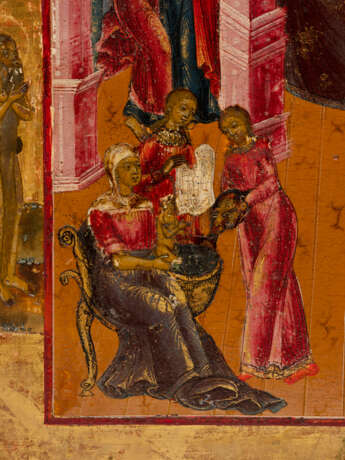 A RARE ICON SHOWING THE NATIVITY OF THE MOTHER OF GOD WITH BANQUET - photo 5