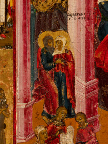 A RARE ICON SHOWING THE NATIVITY OF THE MOTHER OF GOD WITH BANQUET - Foto 6