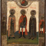 TWO ICONS SHOWING THE NATIVITY OF THE MOTHER OF GOD AND STS. BORIS, GLEB AND GEORGE - фото 3