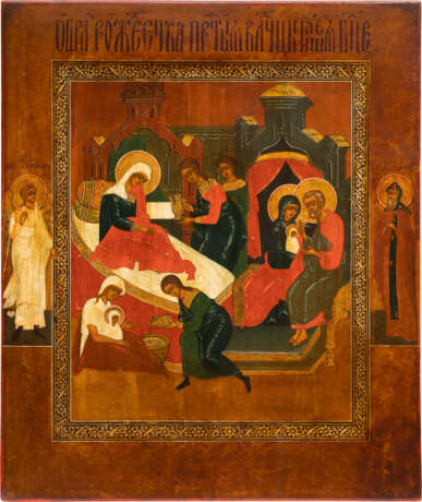 A SIGNED ICON SHOWING THE NATIVITY OF THE MOTHER OF GOD - Foto 1