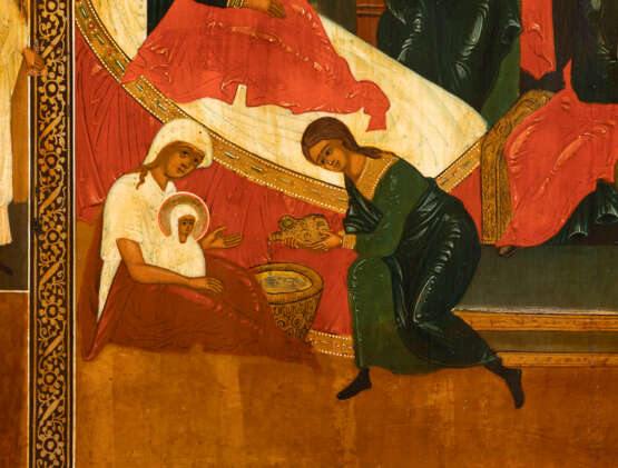 A SIGNED ICON SHOWING THE NATIVITY OF THE MOTHER OF GOD - Foto 2