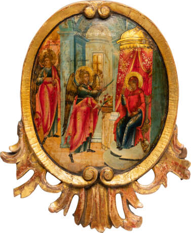 AN ICON SHOWING THE ANNUNCIATION OF THE MOTHER OF GOD FROM A CHURCH ICONOSTASIS - фото 1