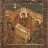A FRAGMENT OF AN ICON SHOWING THE NATIVITY OF CHRIST - Foto 1