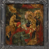 AN ICON SHOWING THE ADORATION OF THE MAGI WITH BASMA - фото 1